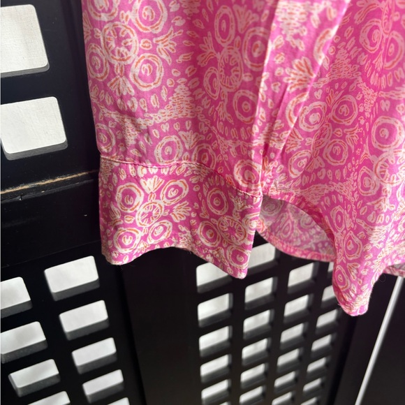 💗 Talbots Pink Patterned Cotton Button Down Shirt Lightweight Small 💗 - Picture 5 of 16